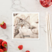 Serviette En Papier I love my sweet little cat photo (En situation)