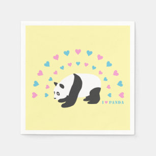 Serviette En Papier I Love Panda serviettes
