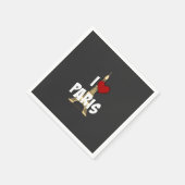 Serviette En Papier I Love Paris (Coin)