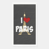 Serviette En Papier I Love Paris Papier Serviettes d'hôtes (Devant)
