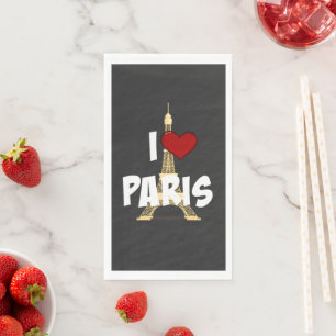 Serviette En Papier I Love Paris Papier Serviettes d'hôtes