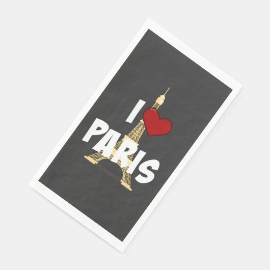 Serviette En Papier I Love Paris Papier Serviettes d'hôtes (Coin)