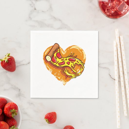 Serviette En Papier I Love Pizza (En situation)