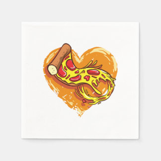 Serviette En Papier I Love Pizza