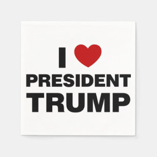 Serviette En Papier I Love Président Trump Heart