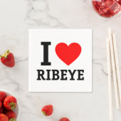 Serviette En Papier I Love Ribeye (En situation)