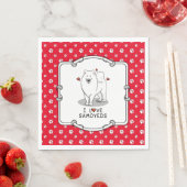 Serviette En Papier I Love Samoyeds - chien coeurs mignons Sammie (En situation)