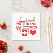 Serviette En Papier I Love Switzerland - Favoris Swiss Things (En situation)
