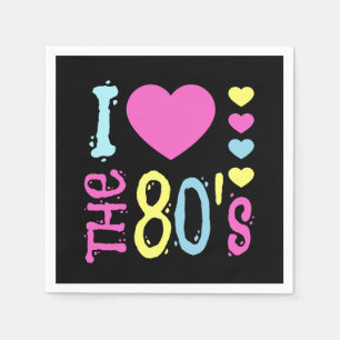 Serviette En Papier I Love the 80s Disco Costume
