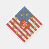 Serviette En Papier I Love The America (Coin)