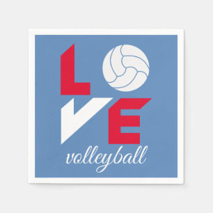 Serviette En Papier I Love volleyball