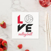 Serviette En Papier I Love volleyball (En situation)