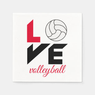 Serviette En Papier I Love volleyball