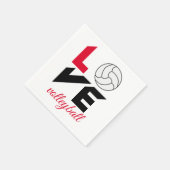 Serviette En Papier I Love volleyball (Coin)