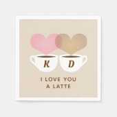 Serviette En Papier I Love You A Latte Custom Monogram (Devant)