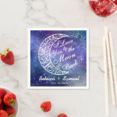 Serviette En Papier "I Love You To The Moon and Back" Mariage personna (En situation)