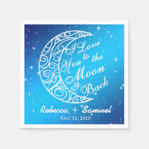 Serviette En Papier "I Love You To The Moon and Back" Mariage personna