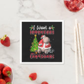 Serviette En Papier I Want A Hippopotamus For Christmas Hippo Buffalo  (En situation)