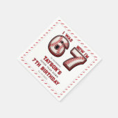 Serviette En Papier I Was 6, Now I’m 7 – Baseball 7th Birthday (Coin)