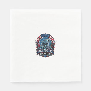 Serviette En Papier IA patriotique Liberté Loup Cyberpunk Avenir Liber