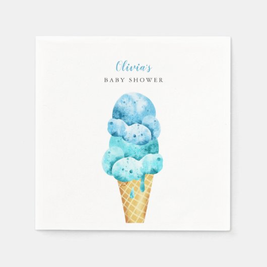 Serviette En Papier Ice Cream thème Baby shower garçon (Devant)