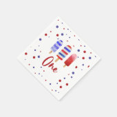 Serviette En Papier Ice Pops One Red White Blue 1er Anniversaire (Coin)