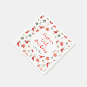 Serviette En Papier Ice Skating Birthday Party Red (Coin)