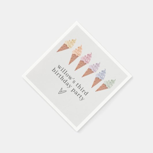 Serviette En Papier Icecream arc-en-ciel (Coin)