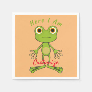Serviette En Papier Ici, je suis mignonne grenouille Thunder_Cove