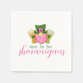 Serviette En Papier Ici pour les Shenanigans St patrick rose (Devant)