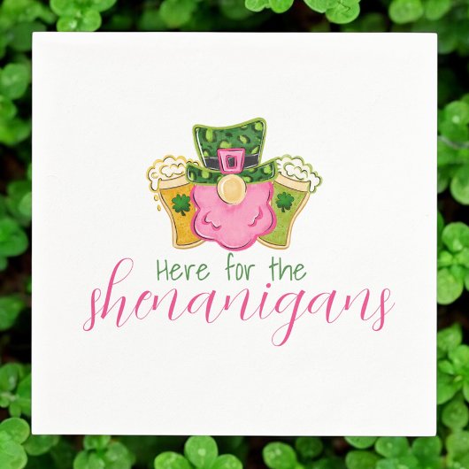 Serviette En Papier Ici pour les Shenanigans St patrick rose