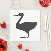 Serviette En Papier Icône Black Duck Bird (En situation)