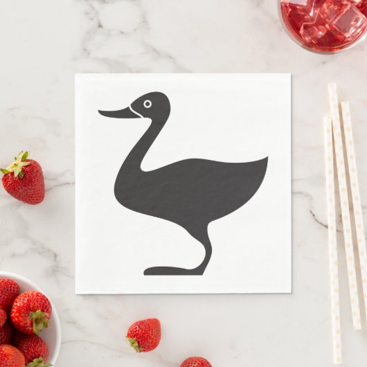 Serviette En Papier Icône Black Duck Bird (En situation)