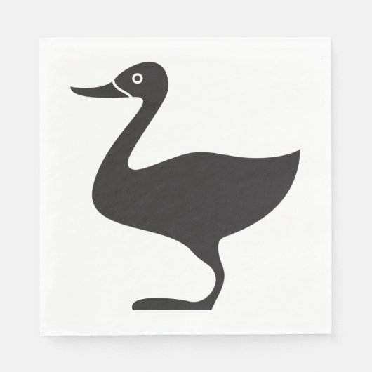 Serviette En Papier Icône Black Duck Bird (Devant)