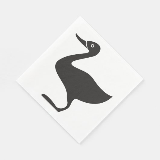 Serviette En Papier Icône Black Duck Bird (Coin)