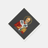 Serviette En Papier Icône de la lettre serbe orthodoxe Saint-Nicolas (Coin)