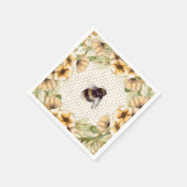 Serviette En Papier Icône de miel mignonne et fleurs d'abeilles (Coin)