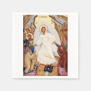 Serviette En Papier Icône orthodoxe de l'Anastasis Résurrection