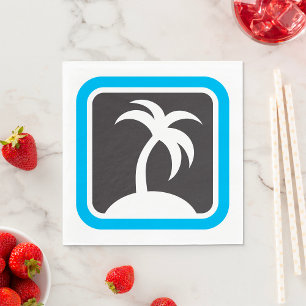 Serviette En Papier Icône Palm Tree