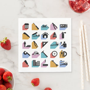 Serviette En Papier Icônes d'amélioration de la construction et de la 