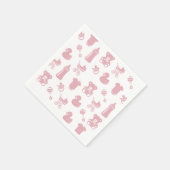 Serviette En Papier Icônes de Baby shower rose (Coin)