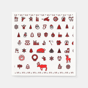 Serviette En Papier Icônes de Noël
