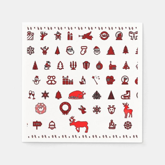 Serviette En Papier Icônes de Noël (Devant)