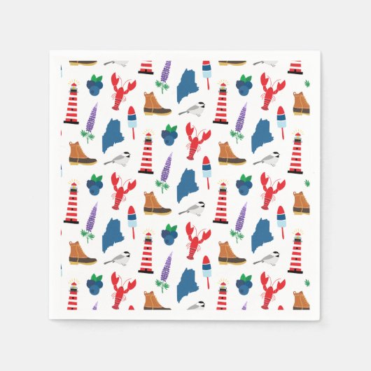 Serviette En Papier Icônes du Maine (Devant)