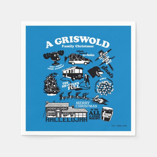 Serviette En Papier Icônes et citations de vacances de Noël (Devant)