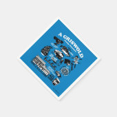 Serviette En Papier Icônes et citations de vacances de Noël (Coin)