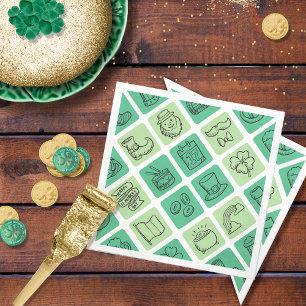 Serviette En Papier Icônes tirées à la main de St. Patrick ID635