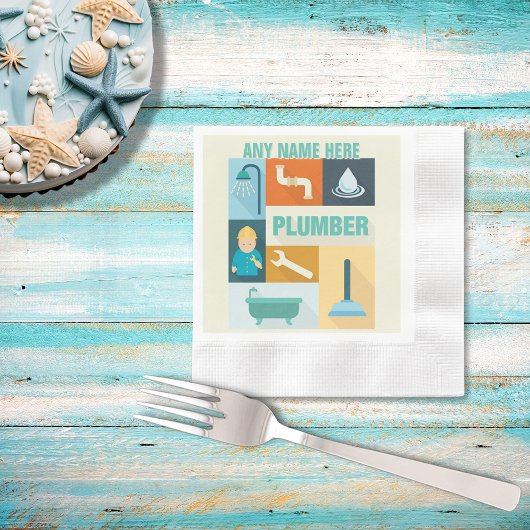 Serviette En Papier Iconique de plombier professionnel