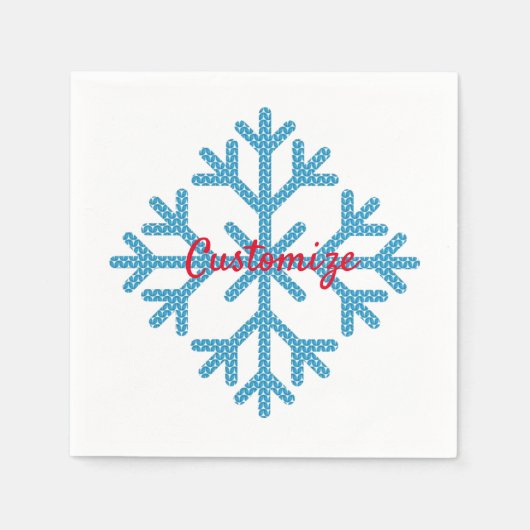 Serviette En Papier Icy Blue Snowflake Thunder_Cove (Devant)