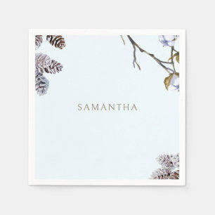 Serviette En Papier Icy Blue Winter Personnalisé Douche Cocktail